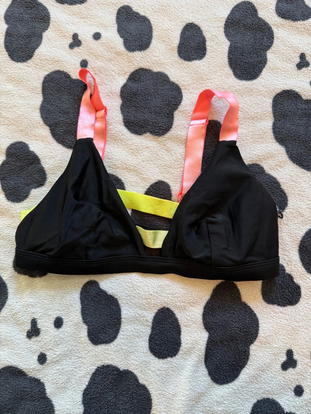 xhilaration pastel strap black bikini top womens xs